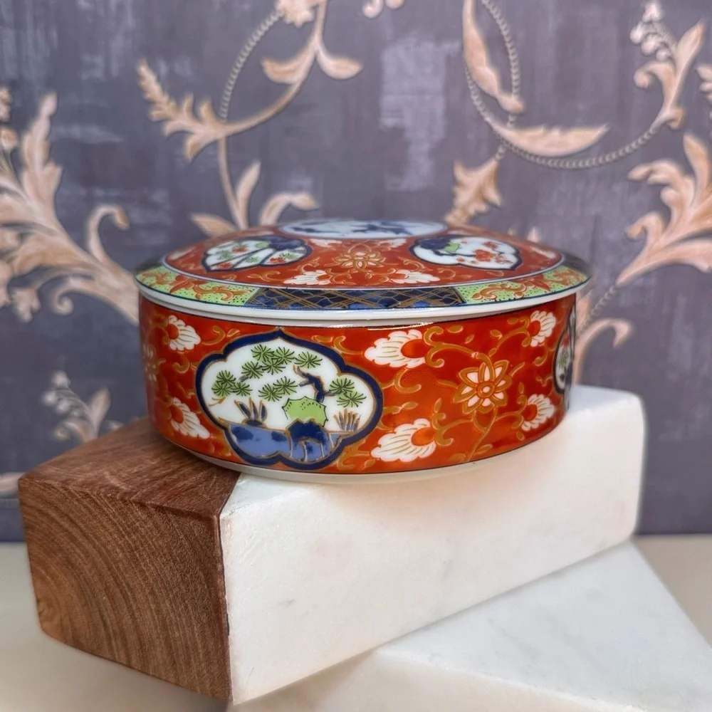 Vintage Estate Takahashi Imari Porcelain Trinket Box